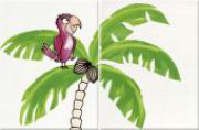  34076 Palm tree/parrot violet 