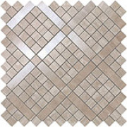 Travertino Silver Diagonal Mosaic 